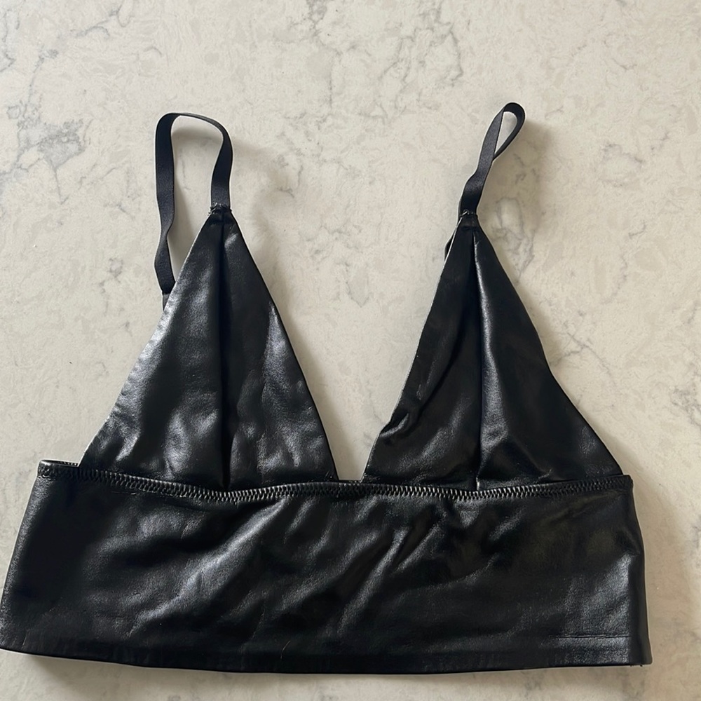 Leather Crop Top/Bra